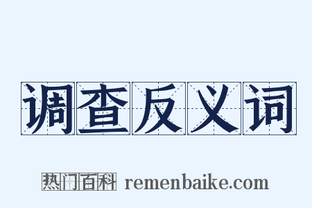 调查反义词是什么意思的图片